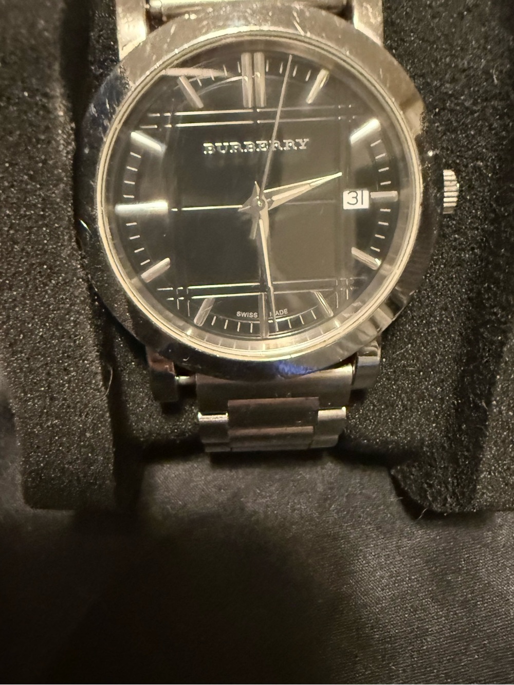 Burberry Black Dial Stainless Steel Men’s Watch